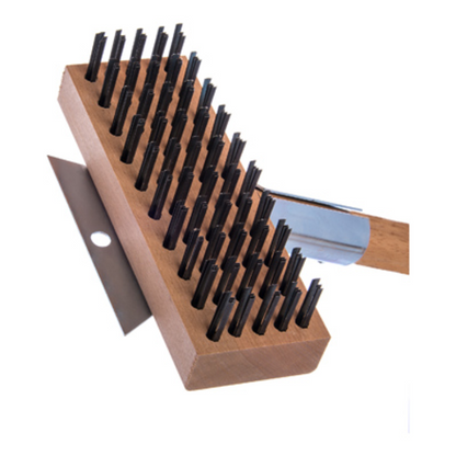 Carlisle Oven/Grill Brush 30" L Wooden Handle and Scraper 36372500