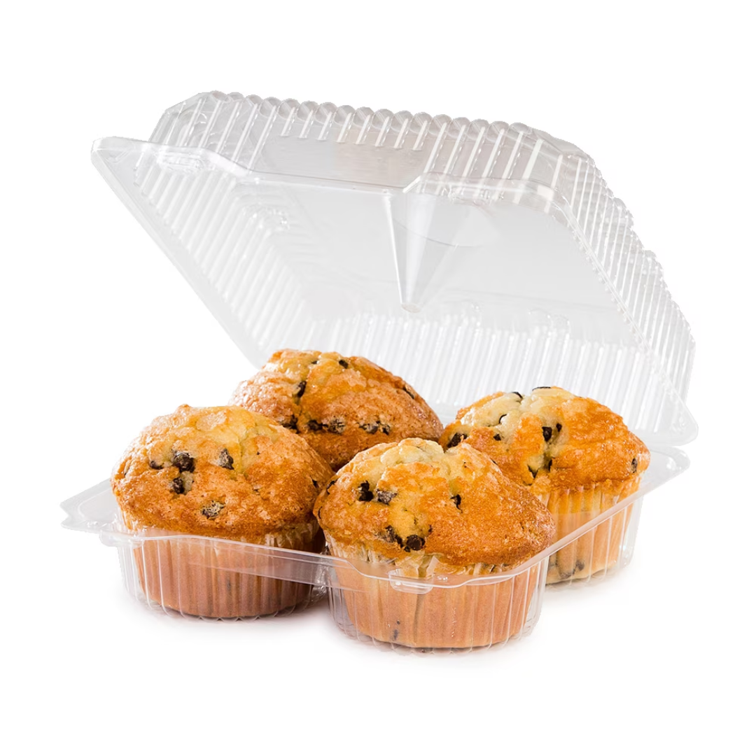 DFI LBH-8604 Large Plastic Clamshell Cupcake/Muffin Container, 250/Case