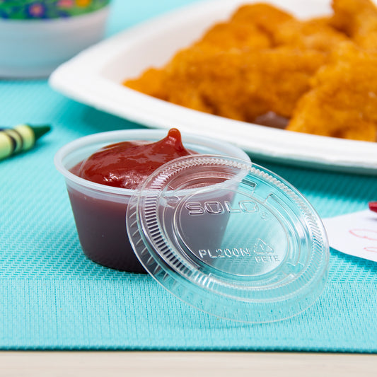 Solo Clear Plastic Portion Cup Lid 2 oz. PL200N - 2500/Case