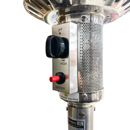 Omcan 43595 Stainless Steel Commercial Propane Patio Heater, 41,000 BTU