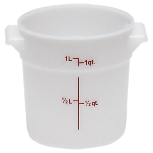 Cambro Polyethylene White Round Food Storage Container 1 Qt. RFS1148