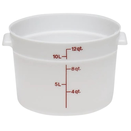 Cambro Polyethylene White Round Food Storage Container 12 Qt. RFS12148
