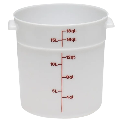 Cambro Polyethylene White Round Food Storage Container 18 Qt. RFS18148