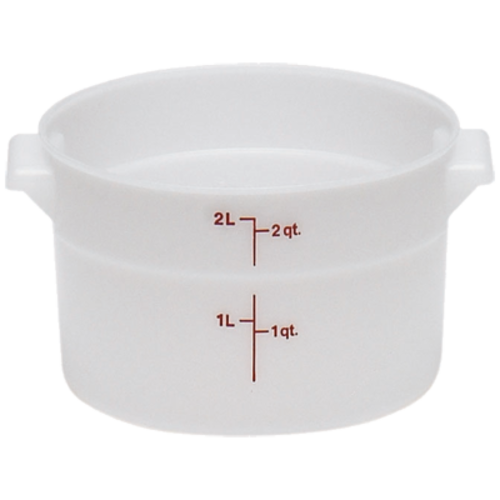 Cambro Polyethylene White Round Food Storage Container 2 Qt. RFS2148