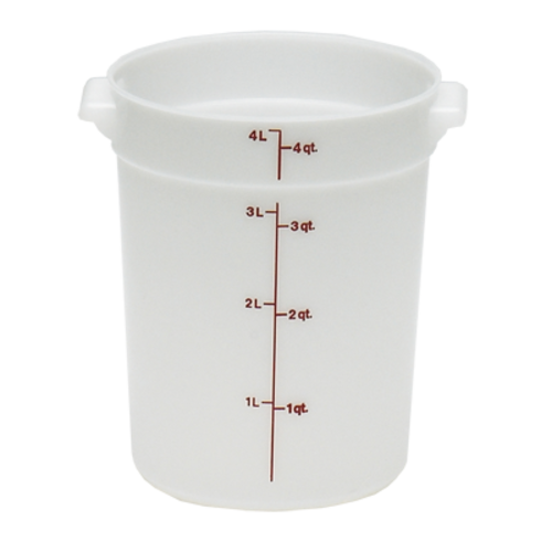 Cambro Polyethylene White Round Food Storage Container 4 Qt. RFS4148