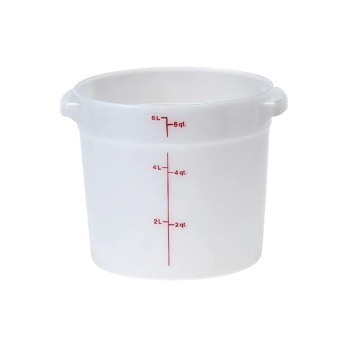 Cambro Polyethylene White Round Food Storage Container 6 Qt. RFS6148