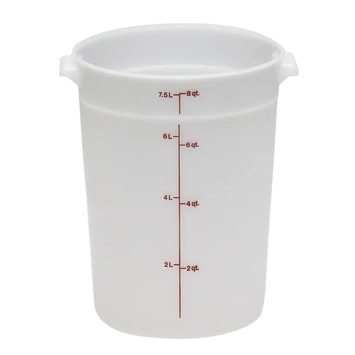 Cambro Polyethylene White Round Food Storage Container 8 Qt. RFS8148