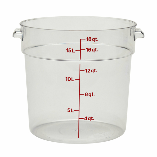 Cambro Polyethylene Clear Round Food Storage Container 18 Qt. RFSCW18135