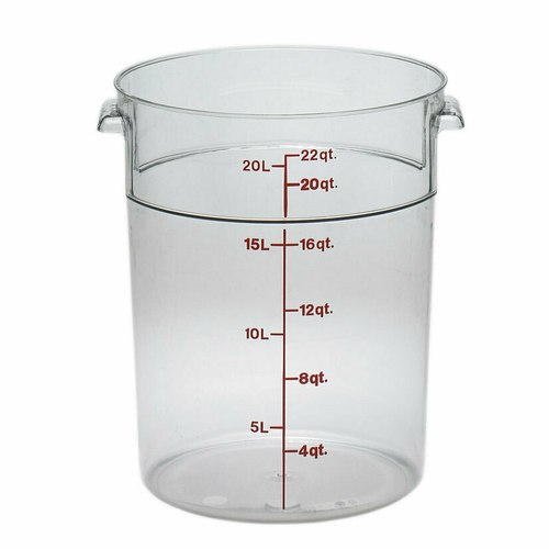 Cambro Polyethylene Clear Round Food Storage Container 22 Qt. RFSCW22135