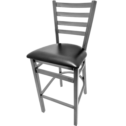 Oak Street Mfg. Clear Coat Frame Ladder Back No Swivel Bar Stool SL135C-1