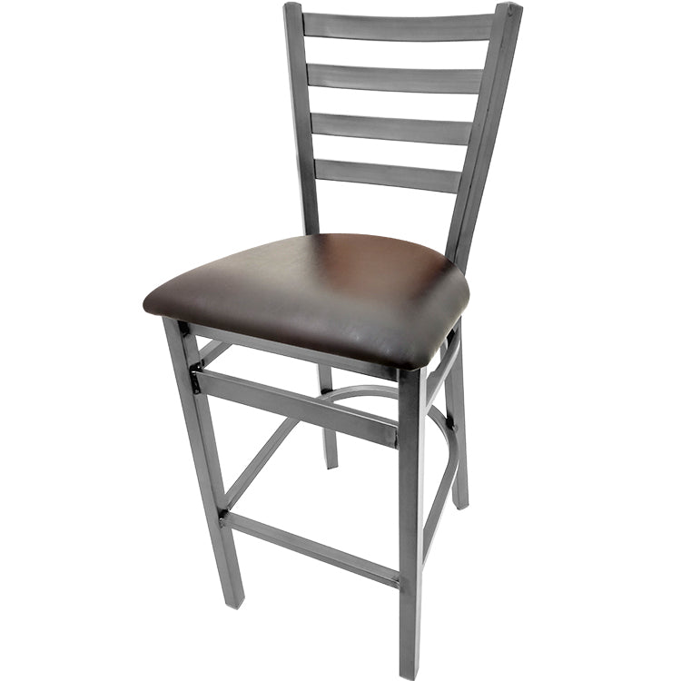 Oak Street Mfg. Clear Coat Frame Ladder Back No Swivel Bar Stool SL135C-1