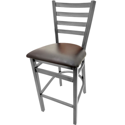 Oak Street Mfg. Clear Coat Frame Ladder Back No Swivel Bar Stool SL135C-1