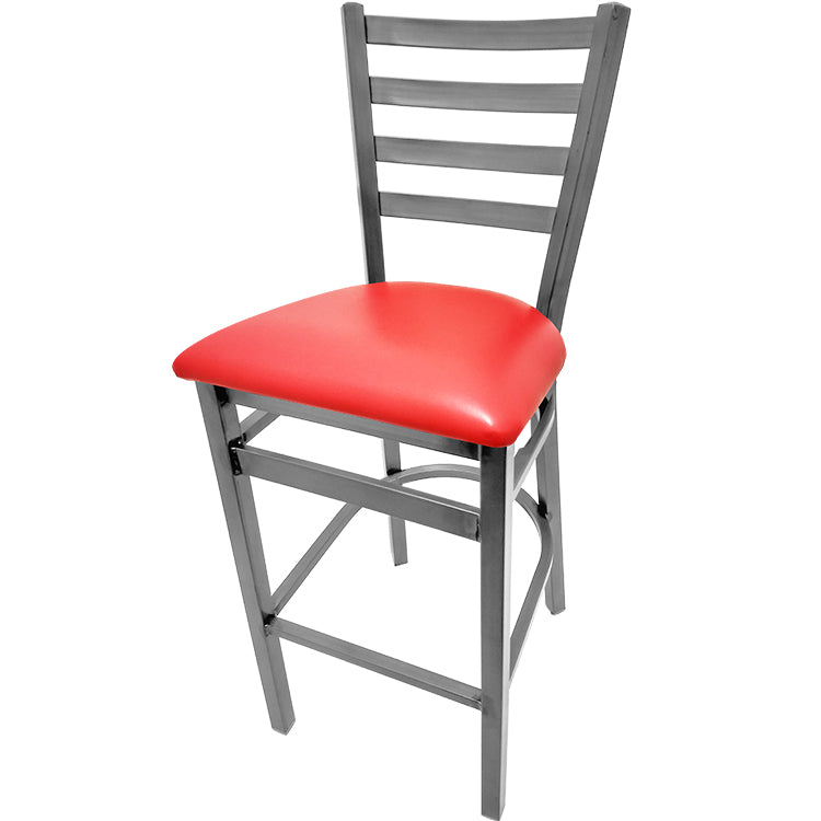 Oak Street Mfg. Clear Coat Frame Ladder Back No Swivel Bar Stool SL135C-1
