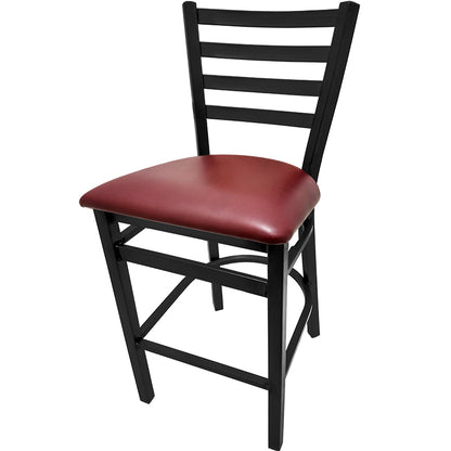 Oak Street Mfg. Black Coat Frame with XL Ladder Back No Swivel Bar Stool SL3301P