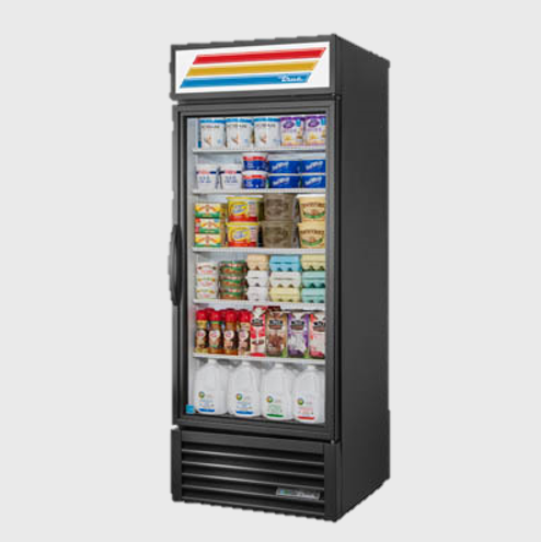 True One-Section Four Shelf Powder Coated Exterior Refrigerated Merchandiser