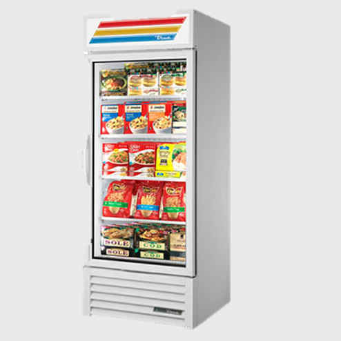 True One-Section Four Shelf Powder Coated Exterior Freezer Merchandiser