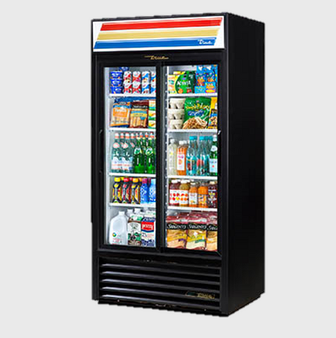 True Two-Section Eight Shelf Powder Coated Exterior Refrigerated Merchandiser