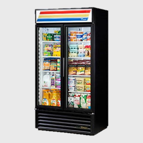 True Powder Coated Exterior Two-Section Two Door Refrigerated Merchandiser