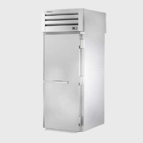 True One Section One Stainless Steel Front & Rear Door Roll-Thru Heated Cabinet