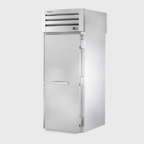 True One Section One Stainless Steel Front & Rear Door Roll-Thru Heated Cabinet