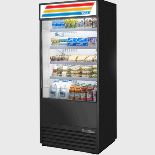 True Vertical Air Curtain Merchandiser 4 Shelves