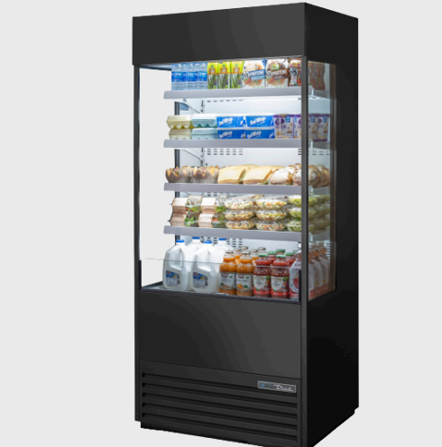 True Vertical Air Curtain Merchandiser 4 Shelves