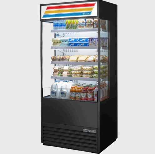 True Vertical Air Curtain Merchandiser 4 Shelves