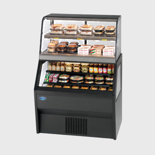 Federal Industries Specialty Display Hybrid Merchandiser Refrigerated Self-Serve Bottom With Hot Self-Serve Top