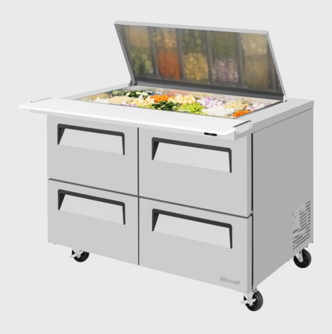 Turbo Air  Super Deluxe Sandwich/Salad Mega Top Unit with Flat Lid Two-Section