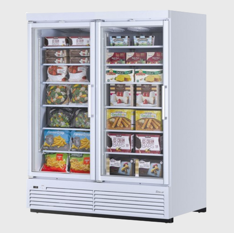 Turbo Air Super Deluxe Two-Section Glass Merchandiser Freezer