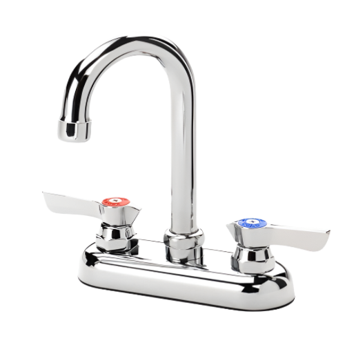 Krowne Silver Series Deck Mounted Faucet 4" Center & 3-1/2" Gooseneck Spout