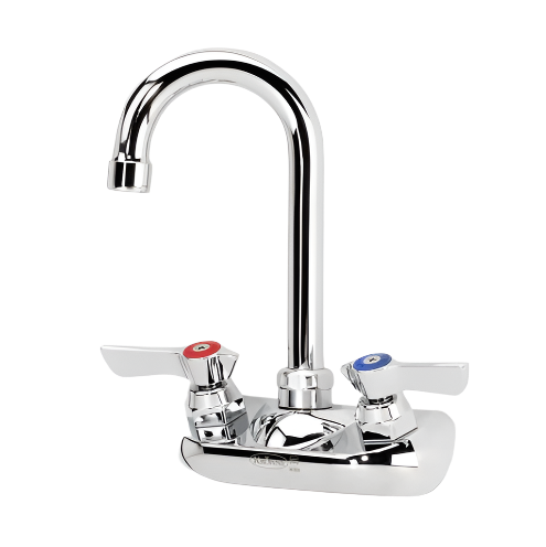 Krowne Silver Series Wall Mounted Faucet 4" Center & 3-1/2" Gooseneck Spout