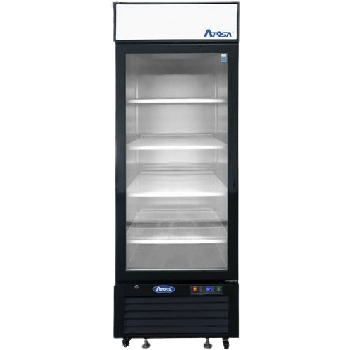 Atosa One-Section Bottom Mount Glass Door Refrigerator Black 81" H