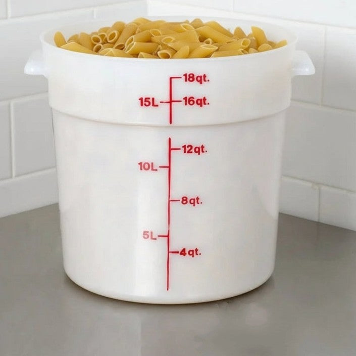 Cambro Polyethylene White Round Food Storage Container 18 Qt. RFS18148