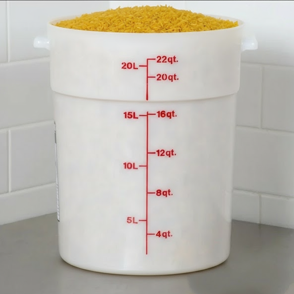 Cambro Polyethylene Round Food Storage Container 22 Qt. White RFS22148