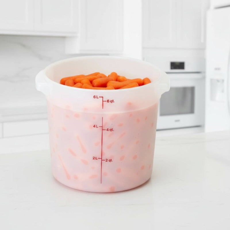 Cambro Polyethylene White Round Food Storage Container 6 Qt. RFS6148