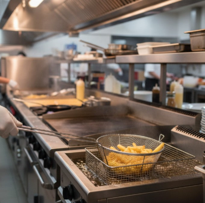 Winco Round Fry Basket 8.6" dia. x 4.9"H FBRS-8