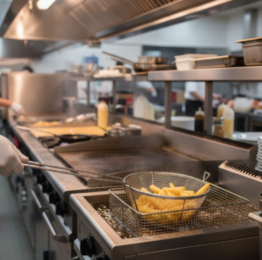 Winco Fry Basket Round 6 Mesh Nickel Plated 9.5" x 4.9" FBRS-9