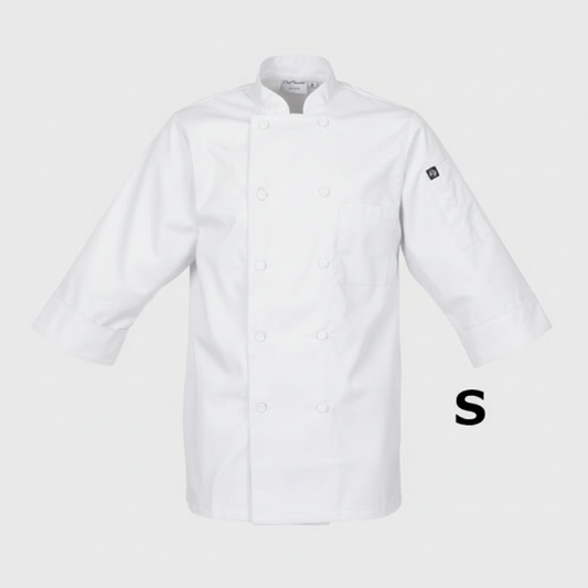 Chef Works Morocco Chef Coat 3/4 Sleeve White Small JLCLWHTS