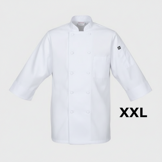 Chef Works Morocco Chef Coat 3/4 Sleeve White XXL JLCLWHT2XL