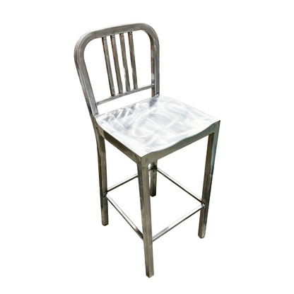 Vertical Slat Back Metal Bar Stool, 43"