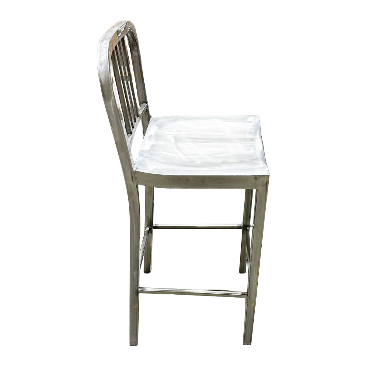 Vertical Slat Back Metal Bar Stool, 43"