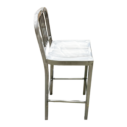 Vertical Slat Back Metal Bar Stool, 43"