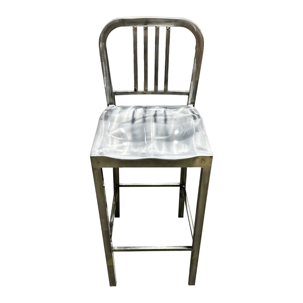 Vertical Slat Back Metal Bar Stool, 43"