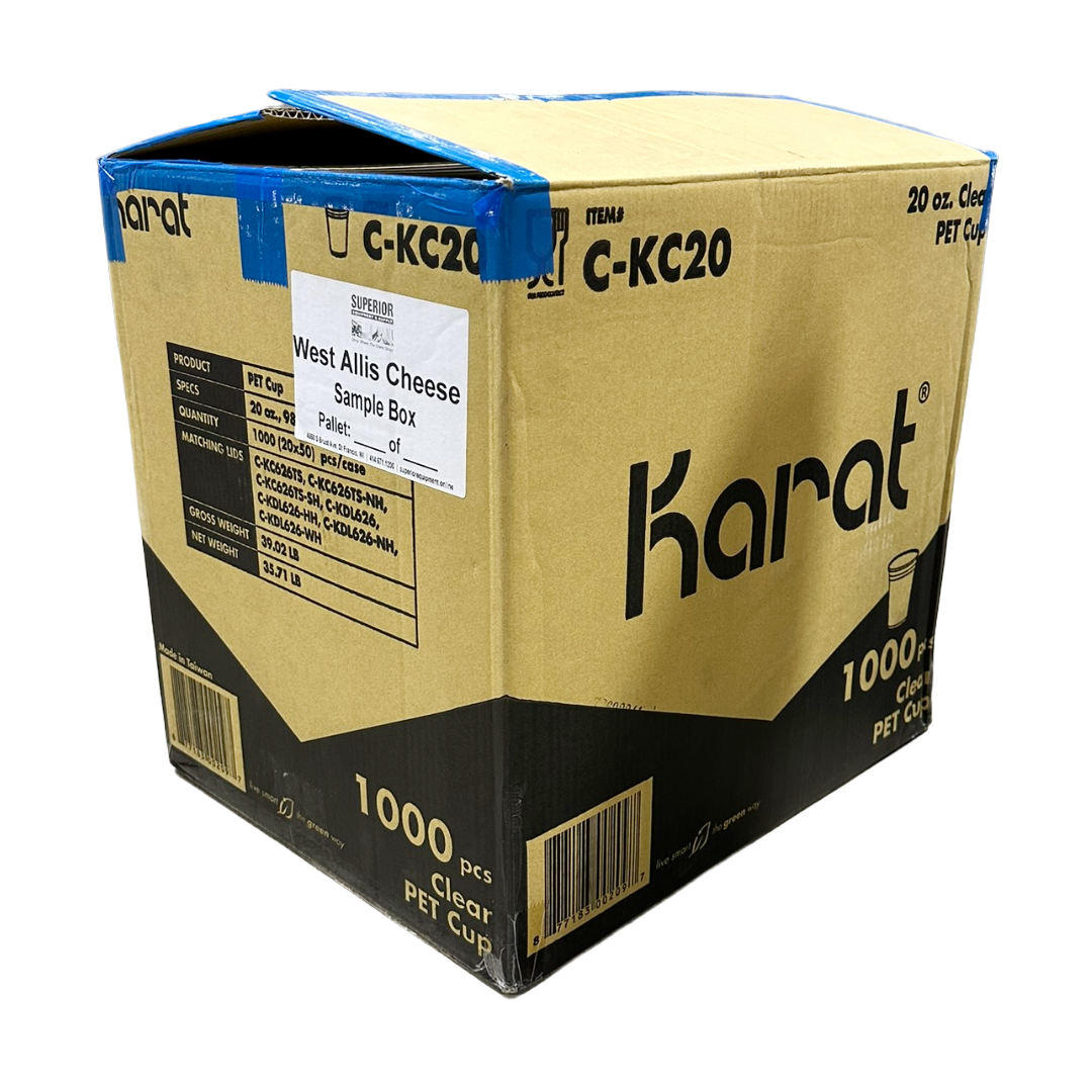 Karat C-KC20 20 oz PET Plastic Cold Cups 1000/Case