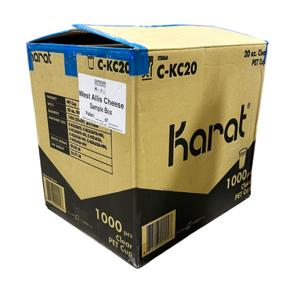 Karat C-KC20 20 oz PET Plastic Cold Cups 1000/Case
