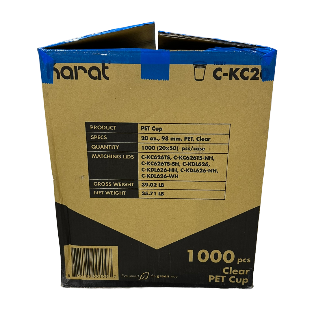 Karat C-KC20 20 oz PET Plastic Cold Cups 1000/Case