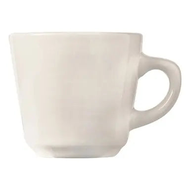 Yanco Bright White Round Rolled Edge Stoneware Tall Cup 7 oz. AC-1