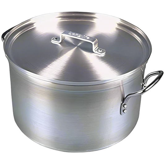 Large Indian Style Aluminum Sauce Pots (Patila) w/ Lid 110 Qt.