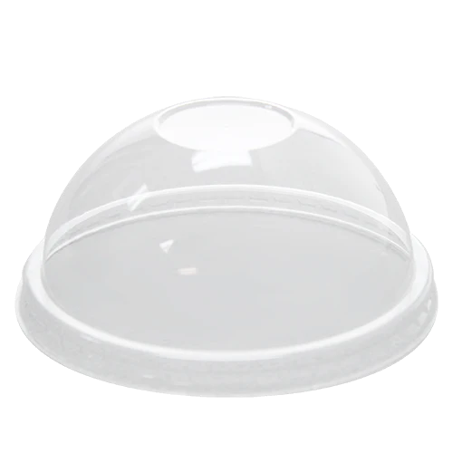 Frozen Yogurt Lid Clear Round Dome With No Hole 8-12 oz. - 1000/Case
